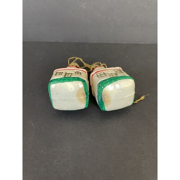 Vintage Set of 2 Blown Glass Ornaments House Cottage Hand Painted - West Germany - Picture 5 of 9